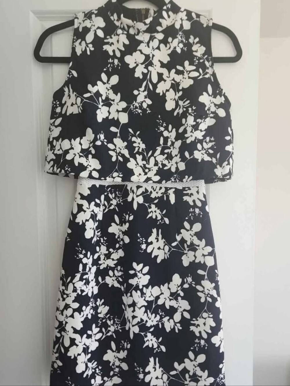 JustFab Black & White Floral Two-Piece Dress Set
